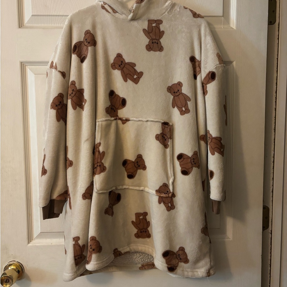Cozy Teddy Bear Hoodie - Cream